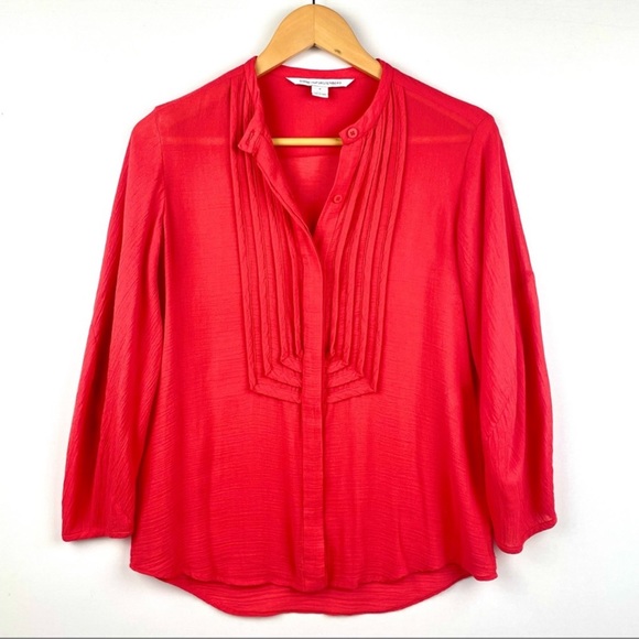 DIANE VON FURSTENBERG Hatti Coral Blouse 0 - Picture 1 of 6